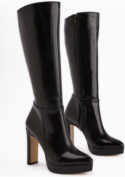Ariya Siyah Platform Topuklu Fermuarlı Kadın Çizme fiyatları