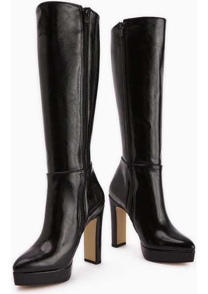 Ariya Siyah Platform Topuklu Fermuarlı Kadın Çizme indirimleri