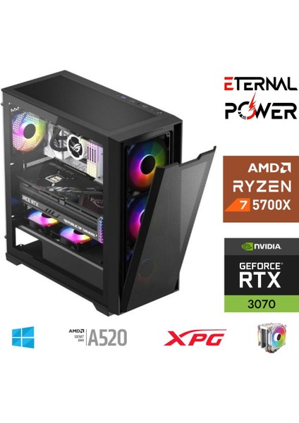 E.power Ryzen 7 5700X 32G Ddr4 1tb M.2 RTX3070 A520 M650W