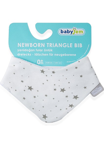 Yenidoğan Fular Yıldızlı Önlük Gri