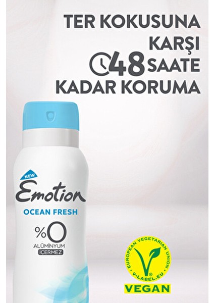 Ocean Fresh Kadın Deodorant Ferah Okyanus Kokusu 4×150 ml Pudrasız Koruma indirimleri