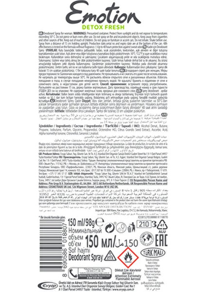 Ocean Fresh Kadın Deodorant Ferah Okyanus Kokusu 4×150 ml Pudrasız Koruma