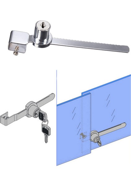 4 Keys +Anahtarlı Benzer Ekran Kılıf Vitrini Kilit Sürgülü Cam Dolap Kilidi (Yurt Dışından) fırsatları