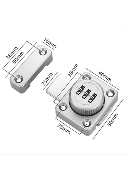 Dolap Kapısı Mandal Anahtarsız Kombinasyon Kilit Dolabı Mekanik 3 Haneli Passcode Dolap Kilit Mutfak Dolabı Gümüş (Yurt Dışından) fiyatları