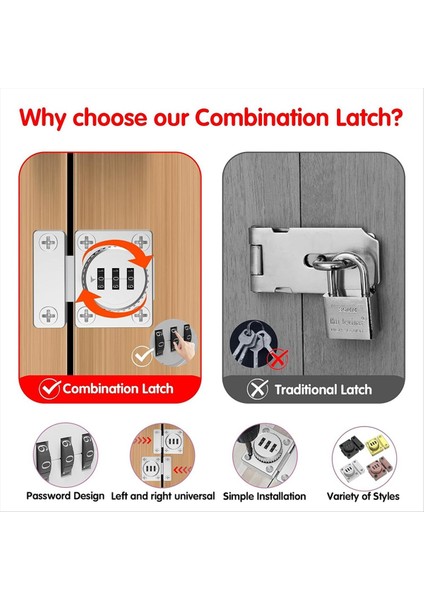 Dolap Kapısı Mandal Anahtarsız Kombinasyon Kilit Dolabı Mekanik 3 Haneli Passcode Dolap Kilit Mutfak Dolabı Gümüş (Yurt Dışından) fırsatları