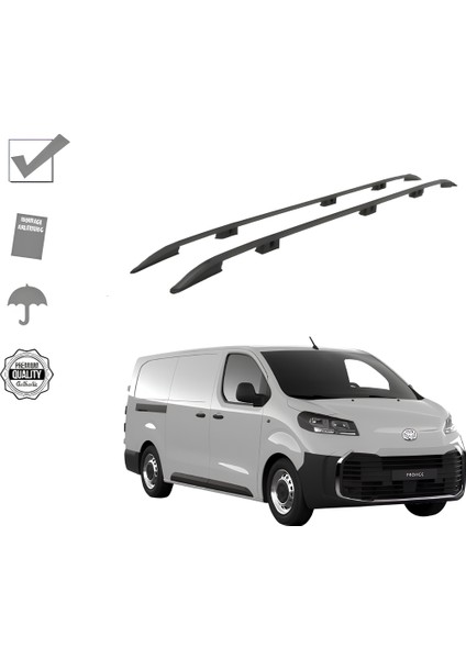 Toyoto Proace Kargo Kısa Şase Tavan Çitası Portbagaj Siyah 2019 2020 2021 2022 2023 2024 2025 2026 2027