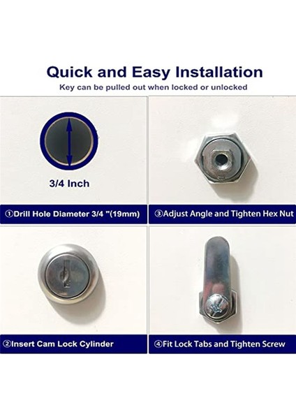3 Adet Posta Kutusu Kilit 1-1/8inch Dolap Kilitleri ve Kamera Kilitleri Için Araç Kutusu Anahtarlı Gibi Güvenli Çekmeceli (Yurt Dışından) fiyatları