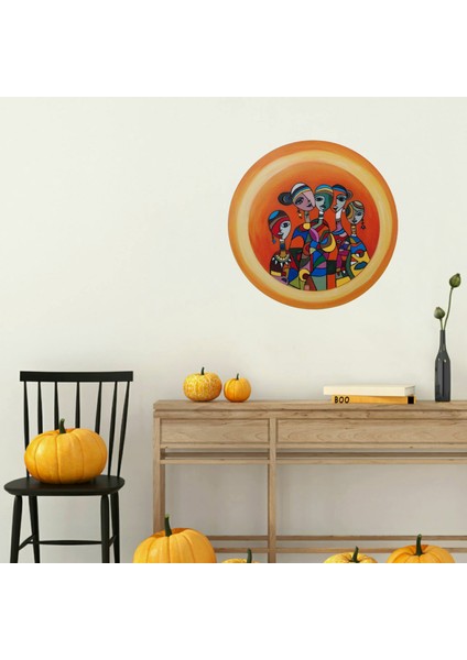 Tablo El Yapımı Akrilik ve Verniklenmiş , Çap. 60 cm