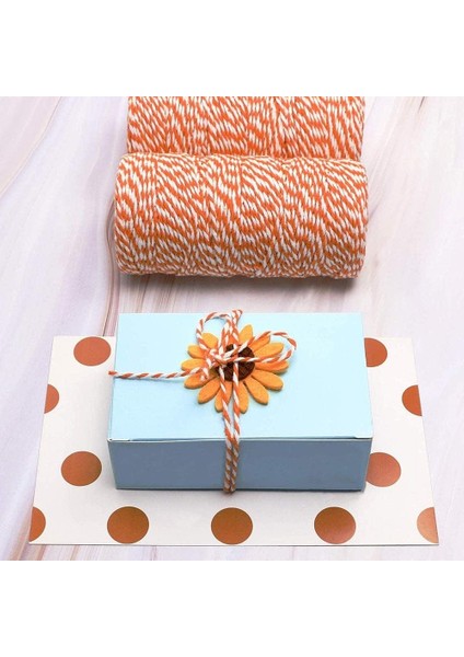 Hediye Paketleme, Ambalaj Ipi, Marteniçka, Dıy Ipi, 200 Metre (Twine Baker), Turuncu-Beyaz modelleri