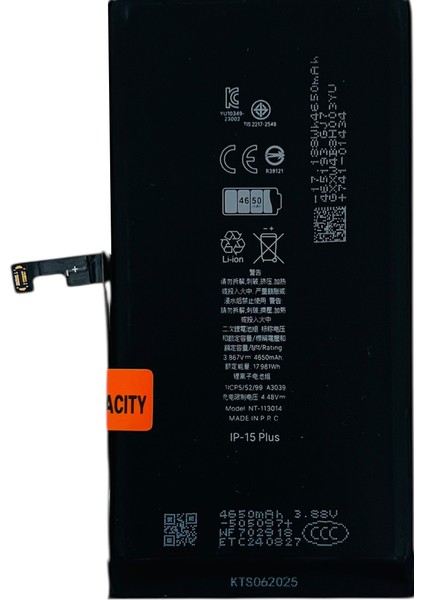 Teknonet Apple iPhone 15 Plus Uyumlu Nettech 4850 Mah Batarya