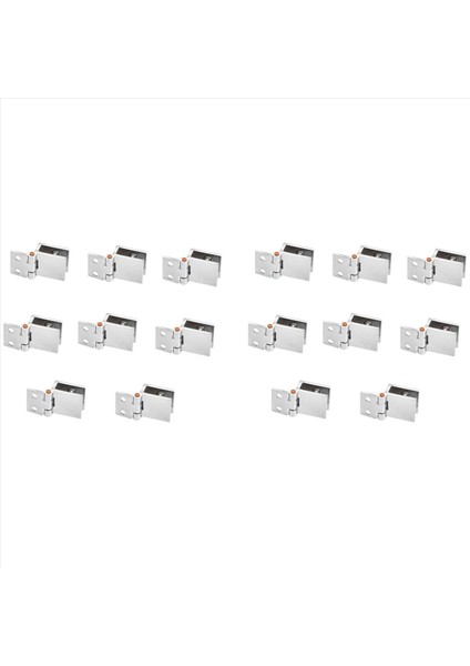 16 Cam Kapı Menteşesi 5mm-8mm Ayarlanabilir Dikdörtgen Kelepçe Dolap Dolap Cam Kapı Menteşeleri Için Tek Klips (Yurt Dışından)