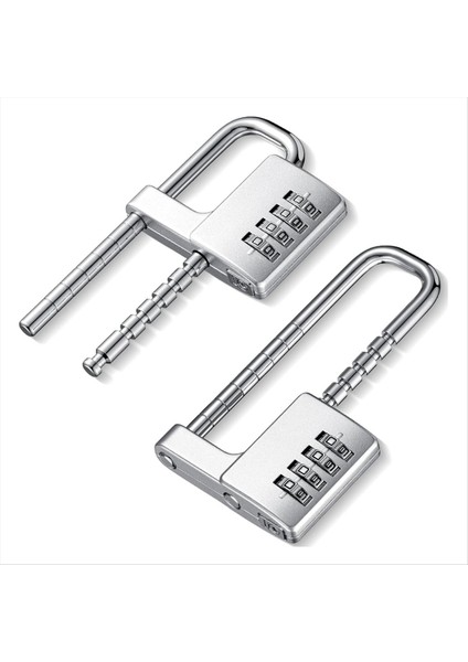 2 Adet 4 Haneli Kombinasyon Kilit Kodu Dolap Kilit U Şekilli Spor Salonu Ayarlanabilir Asma Kilit Uzun Zincir Kilit Okul Için (Yurt Dışından)