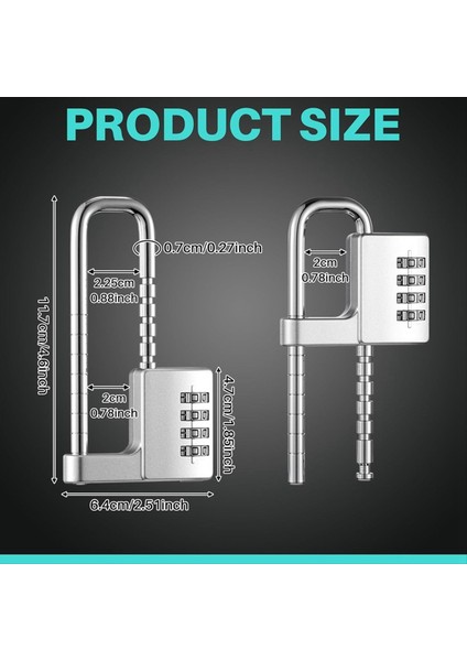 2 Adet 4 Haneli Kombinasyon Kilit Kodu Dolap Kilit U Şekilli Spor Salonu Ayarlanabilir Asma Kilit Uzun Zincir Kilit Okul Için (Yurt Dışından) modelleri