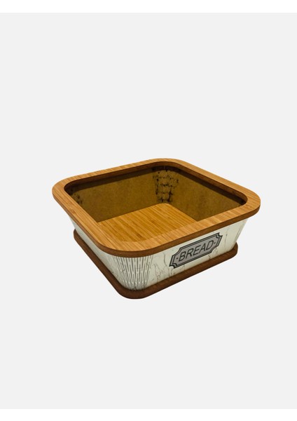 Yazılı Ahşap Ekmek Sepeti