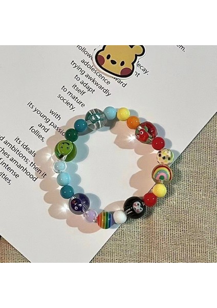 Akuamarin Bileklik Yuvarlak Boncuklar Yüzlerce Son Derece Renkli Bileklik (Yurt Dışından)