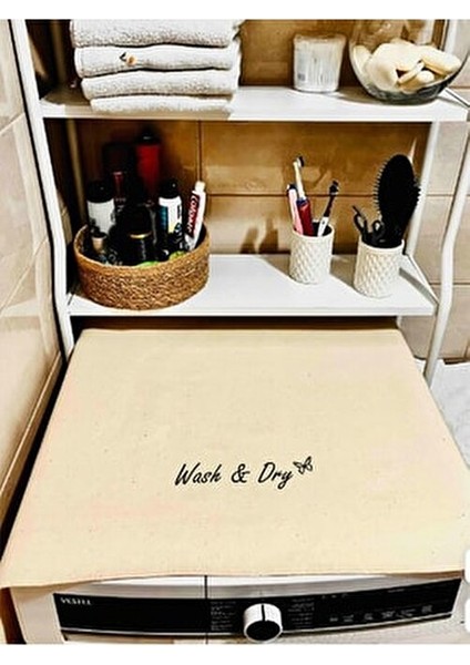 Krem Çamaşır Makinesi Örtüsü Sıvı ve Leke İtici Özellikli Plastik 95 x 52 cm modelleri