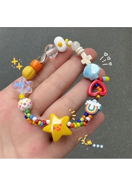 Newdv1 Akuamarin Bileklik Yuvarlak Boncuklar Yüzlerce Son Derece Renkli Bileklik (Yurt Dışından)