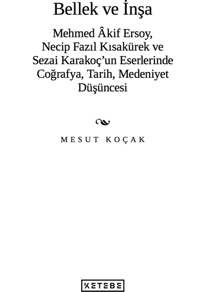 Bellek ve İnşa - Mesut Koçak modelleri