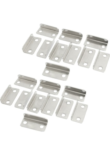 20 Pcs Home Ofis Gümüş Ton Metal Dik Açılı Çekmece Kilit Strike Plaka (Yurt Dışından)