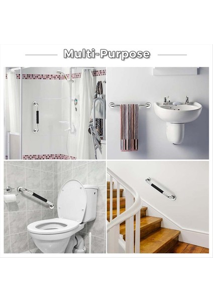 Duş Için Çubuklar 2 Paket Lastik Kavrama ile 16 Inç Kayma Önleyici Duş Kolu Duvar Için Yaşlılar Için Handikap Tutma Çubukları (Yurt Dışından) fiyatları