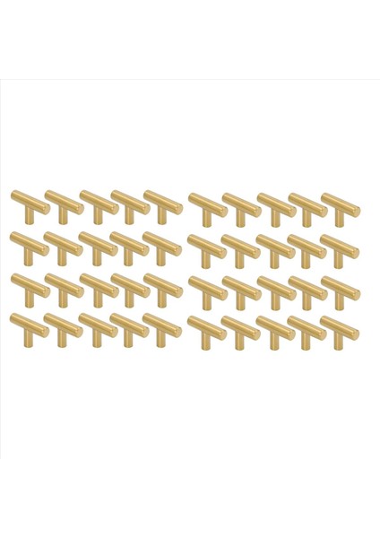 50MM Uzunluğunda Tek Delikli Dolap Düğmeleri ve Çeker Kapı Dolapları Çekmeceleri Yatak Odası Mobilya Kolları Fırçalanmış 40 Paket Altın (Yurt Dışından)