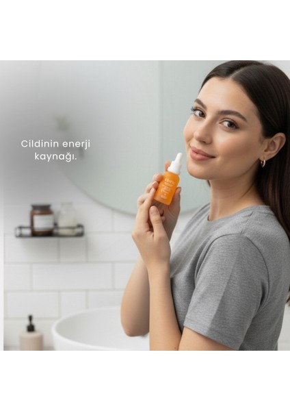 Yoğun Vitamin C Serum, Leke Karşıtı Cilt Tonu Eşitleyici, Renk Açıcı - Niacinamide + C Vitamini + Askorbik Asit + Hyaluronik Asit