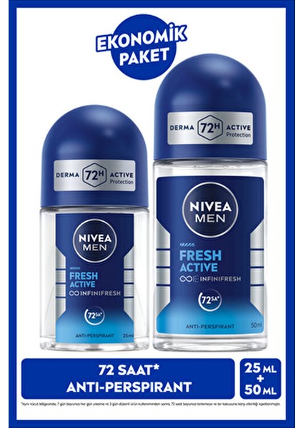 Men Fresh Active Roll-On Deodorant 50 ml Uzun Süreli Ferahlık Sağlar fiyatları