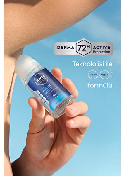 Men Fresh Active Roll-On Deodorant 50 ml Uzun Süreli Ferahlık Sağlar