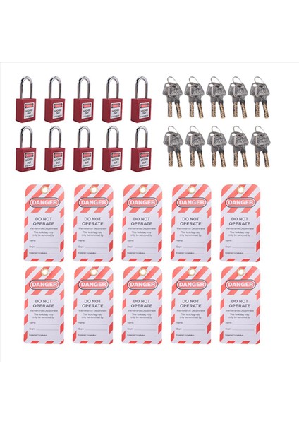10 Kırmızı Lockout Tagout Kilitleri 10 Kilitli Etiket Etiketi Anahtarlı Farklı Uyumlu Güvenlik Kilitleri (Kırmızı Anahtarlı Farklı) (Yurt Dışından) modelleri