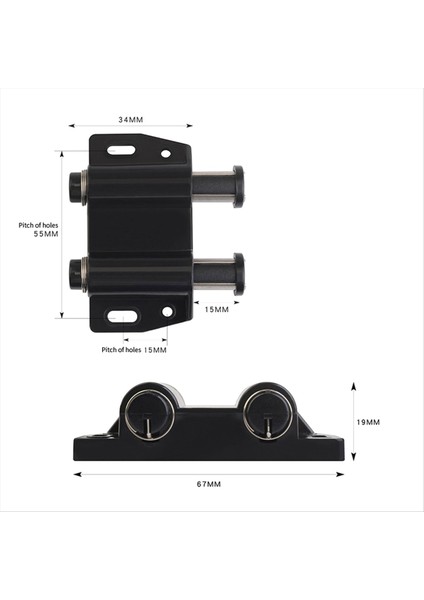 Çift Açılış Mıknatıs Otomatik Ribaunt Anahtarı Yakın Sessiz Kapanış Kilidi Mobilya Dolabı Çekmecesi Siyah (Yurt Dışından) fırsatları