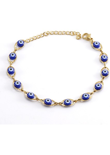 Türk Şeytan Gözü Kolye Titanyum Takı (Yurt Dışından)