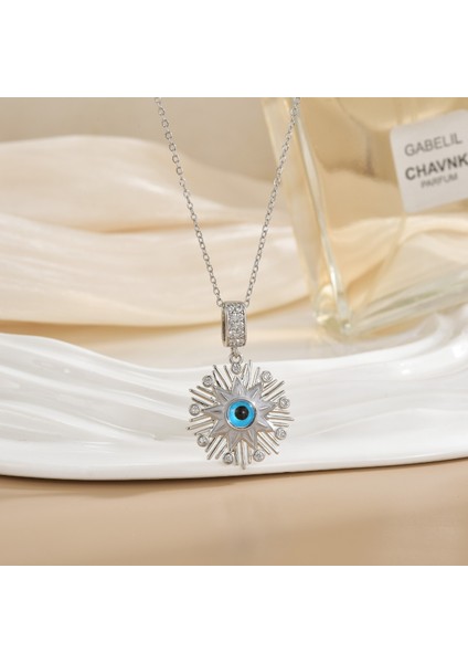 Türk Şeytan Gözü Kolye Titanyum Takı (Yurt Dışından)