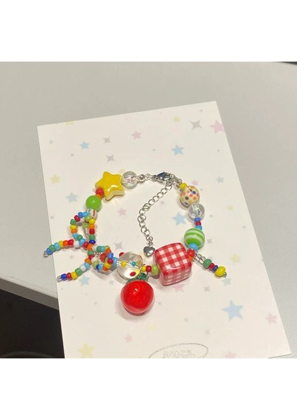 Akuamarin Bileklik Yuvarlak Boncuklar Yüzlerce Son Derece Renkli Bileklik (Yurt Dışından)