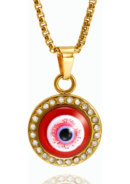 Türk Şeytan Gözü Kolye Titanyum Takı (Yurt Dışından)