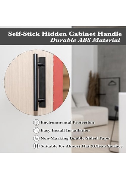 50 Paket Kendi Kendine Çubuklu Çekmece Kapı Kolları Çeker Dolap Tutamakları Mutfak Dolabı Sürgülü Kapı Mobilyaları Için Itme Çekme (Yurt Dışından) fiyatları