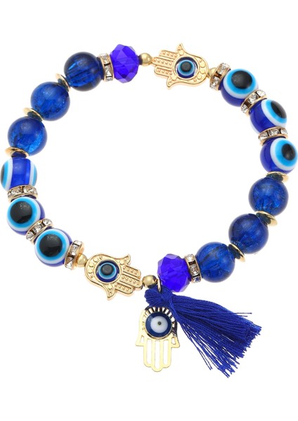 Etnik Boncuk Yeni Dokuma Şeytan Gözü Bilezik Basit Türk Sonbahar ve Kış Püskül Bilezik (Yurt Dışından)