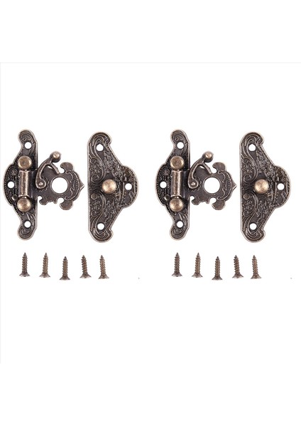 2x Antika Retro Vintage Dekoratif Mandal Ahşap Takı Kutusu Hasp Ped Göğüs Kilit Boyutu Ekstra Küçük (Yurt Dışından)