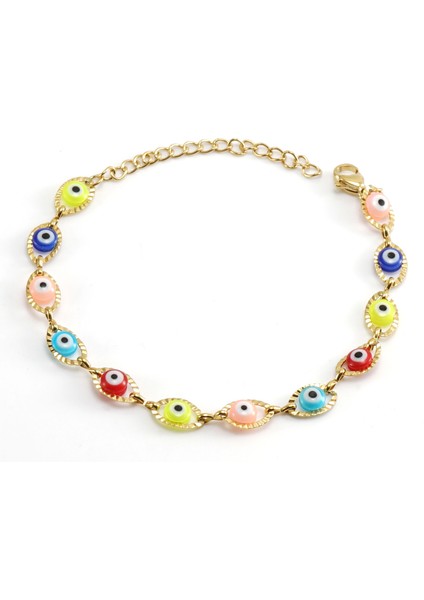 Türk Şeytan Gözü Kolye Titanyum Takı (Yurt Dışından)