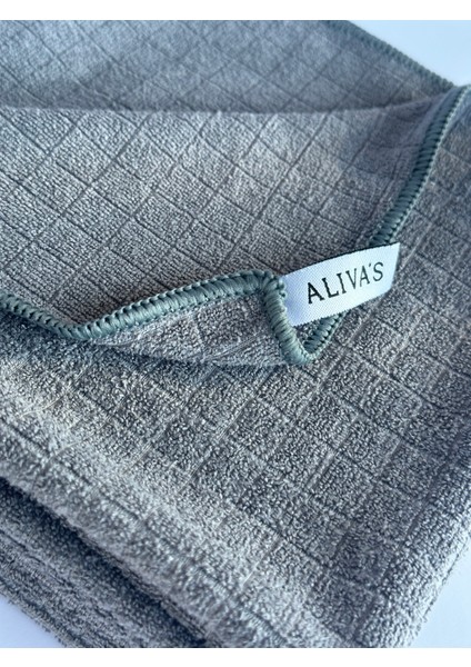Alivas Premium Kareli Mikrofiber Genel Temizlik Bezi 3 Adet 40 x 40 cm