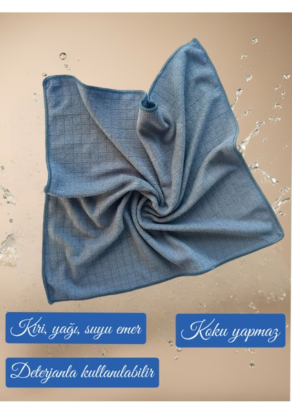 Alivas Premium Kareli Mikrofiber Genel Temizlik Bezi 3 Adet 40 x 40 cm