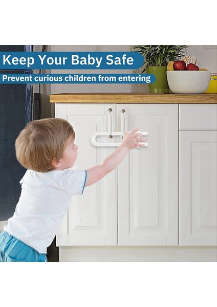 U Şekil Kadın Koruma Koruma Plastik Güvenlik Kilidi Ayarlanabilir Çok Fonksiyonlu Bebek Dolap Kilitleri (Yurt Dışından) modelleri