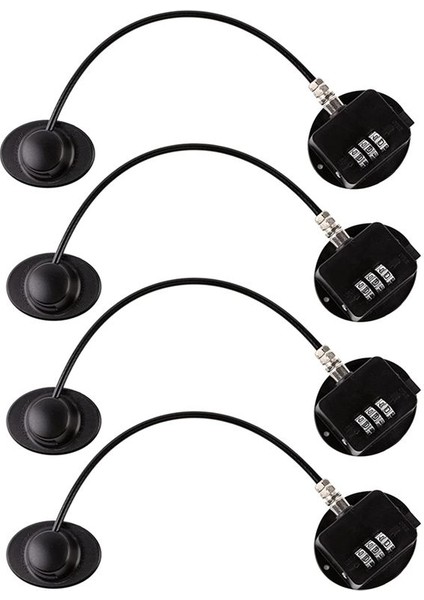 Buzdolabı Kapısı Kilit Kombinasyonu Buzdolabı Kilit Dondurucu Güçlü Yapıştırıcı ile Çocuk Güvenlik Kilit Kapısı Kilidi (4pcs Siyah) (Yurt Dışından)