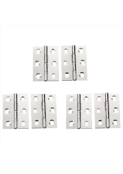 6 Adet Paslanmaz Çelik 2 4 4x3 1cm Dolap Kapı Menteşeler Donanım (Yurt Dışından)