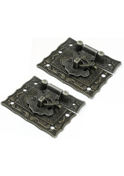 2 Adet Antik Stil Donanım Bronz Tonu Metal Dikdörtgen Mandal 42MM x 51MM (Yurt Dışından)