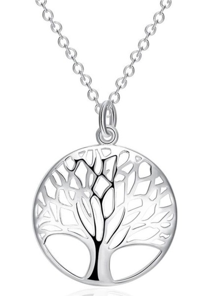 925 Ayar Gümüş Hayat Ağacı Figürlü Kolye Hediyelik