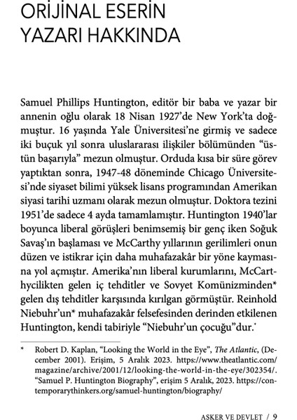 Samuel P. Huntington’ın Asker ve Devlet’i - Barış Ateş