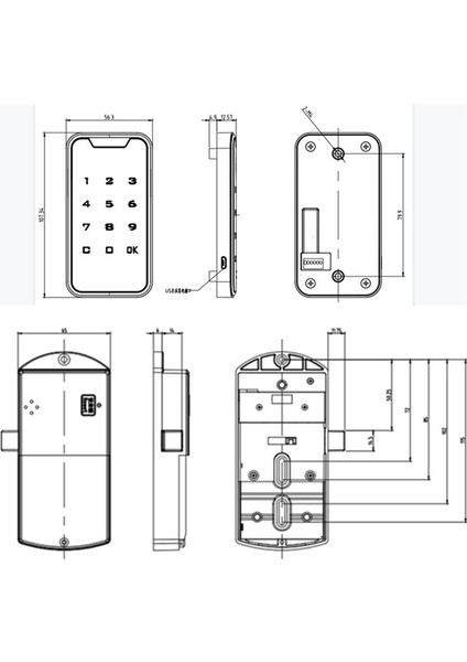 Dolap Kilidi Akıllı Dijital Kimlik Şifre Anahtarsız Kilit Touch Tuş Takımı Dolap Dosya Kapı Çekmeceleri Kilit (Yurt Dışından) fiyatları