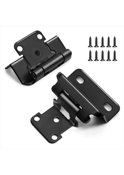 1/2 Inç Kaplama Yarı Kısmi Sargılı Dolap Menteşeler 4 Çift (8 Adet) Kendini Kapanan Değişken Mutfak Için Siyah Menteşeler 8pcs (Yurt Dışından)