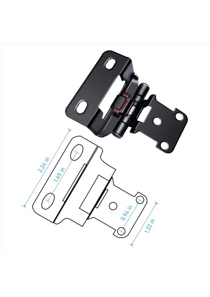 1/2 Inç Kaplama Yarı Kısmi Sargılı Dolap Menteşeler 4 Çift (8 Adet) Kendini Kapanan Değişken Mutfak Için Siyah Menteşeler 8pcs (Yurt Dışından) modelleri
