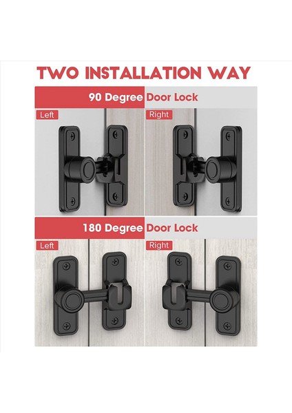 2x Ağır Hizmet Kapısı Mandalları 90 Derece Sağ Açılı Barn Kapı Kilidi Bahçe Siyahı Için Kilit Anti-Tutuş Kapı Kilit Mandal (Yurt Dışından) modelleri